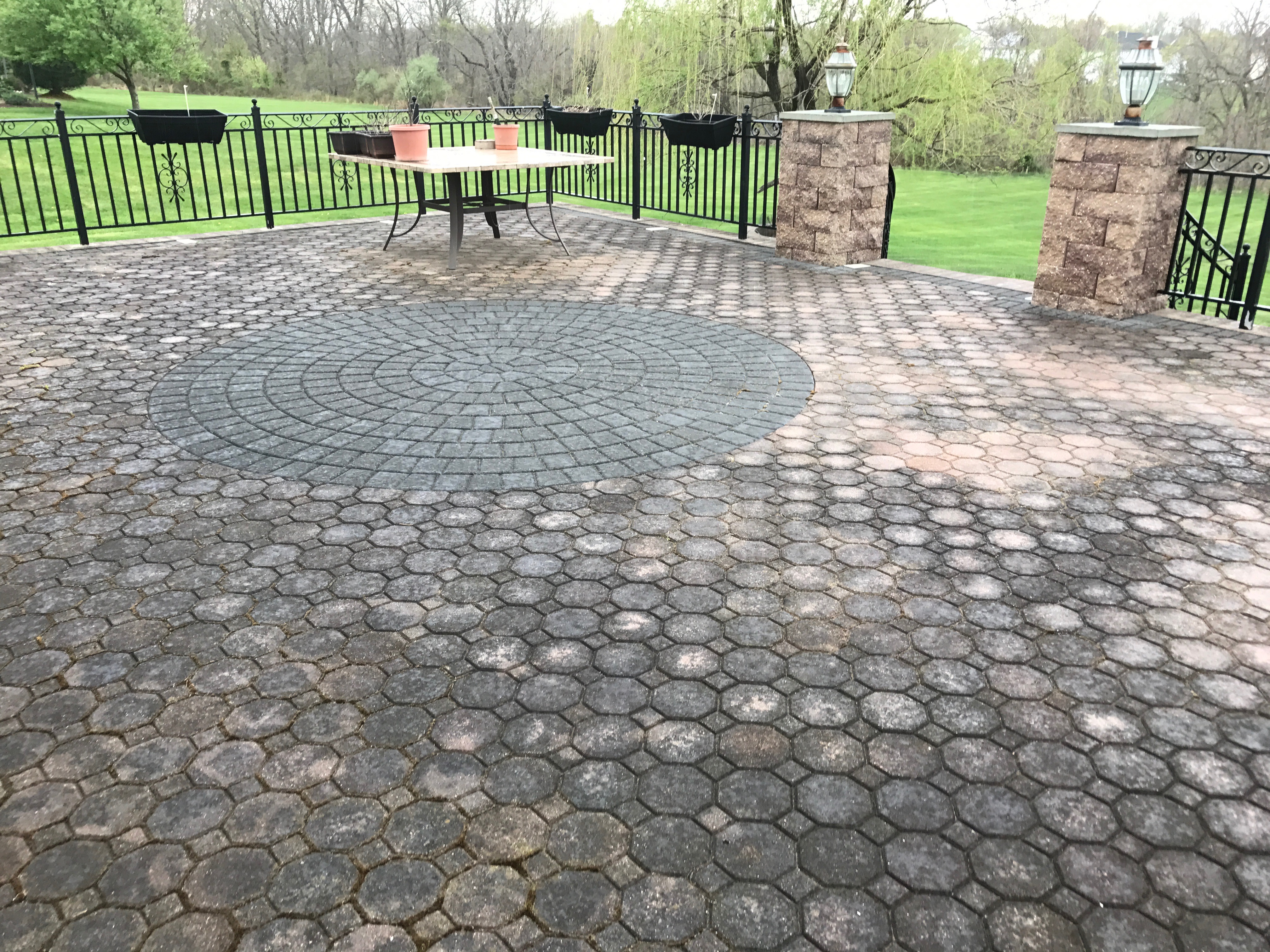 paver cleaning before picture